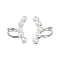 304 Stainless Steel Cuff Earrings for Women, with Plastic Imitation Pearl, Stainless Steel Color, 17x24.5mm