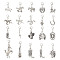 Alloy Pendant Decorations, with Alloy Swivel Clasps, Mixed Shapes, Antique Silver & Platinum, 28~46mm, 20pcs/set