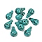 Dyed Synthetic Turquoise 3 Hole Guru Beads, Gourd Shape, Dark Cyan, 20.5~21.5x11~13x11~12.5mm, Hole: 1.8mm