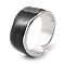 304 Stainless Steel Enamel Open Cuff Rings for Women, Stainless Steel Color, 12mm