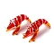 Handmade Lampwork Pendants, Shrimp Charms, Red, 19x35x18.5mm, Hole: 2.5x3mm