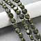 Natural Serpentine/Green Lace Stone Beads Strands, Flat Oval, 8~8.5x10~10.5x4.5~5mm, Hole: 0.8mm, about 39pcs/strand, 15.28''(38.8cm)