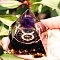 Orgonite Pyramid Resin Energy Generators, Reiki Natural Amethyst & Obsidian Chips Inside for Home Office Desk Decoration, Taurus, 50x50x50mm