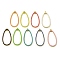 Rack Plating Brass Enamel Pendants, Long-Lasting Plated, Lead Free & Cadmium Free, Real 18K Gold Plated, Teardrop Charm, Mixed Color, 45x22x3mm, Hole: 1.6mm & 1mm