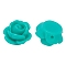 Opaque Resin Beads, Rose Flower, Light Sea Green, 9x7mm, Hole: 1mm