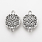 Tibetan Style Alloy Links connectors, Flat Round with clover, Cadmium Free & Lead Free, Antique Silver, 18x13x1mm, Hole: 1.5mm, about 1210pcs/1000g