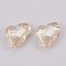 K9 Glass Rhinestone Pendants, Imitation Austrian Crystal, Faceted, Heart, Golden Shadow, 27x19x8mm, Hole: 1.5mm