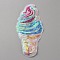 Ice Cream Sequin Embroidery Iron on/Sew on Patches, Costume Accessories, Paillette Appliques, Fuchsia, 143x69x0.8mm