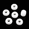Glass European Beads, Large Hole Beads, Rondelle, Snow, 14~15x10.5mm, Hole: 5.5~6mm