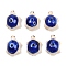 Handmade Bright Glazed Porcelain Beads, Tortoise, Dark Blue, 20~21x13~14x9~10mm, Hole: 1.5~3mm