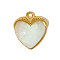 304 Stainless Steel Resin Pendants, Heart Charms, Ion Plating(IP), Real 18K Gold Plated, 22x19mm