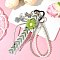 Polyester Lace Ribbon &  Plastic Bead & Alloy Angel Flower Pendant Decorations, Antique Silver, Yellow Green, 210mm