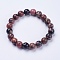 Natural Rhodonite Beaded Stretch Bracelets, Round, 2-1/8 inch(53mm)
