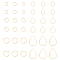 UNICRAFTALE 60Pcs 24K Gold Plated Open Bezels Linking Rings Teardrop Linking Rings Round Ring Charms Earrings Beading Hoop Links Jewelry Connectors for Bracelets Earring Making