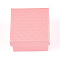 Square Cardboard Ring Boxes, with Sponge Inside, Pink, 2x2x1-3/8 inch(5x5x3.5cm)