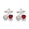 Brass Micro Pave Cubic Zirconia Pendants, Cherry, Platinum, 16.5~17.1x13.7x4.2mm, Hole: 1.4mm