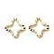 Brass Linking Rings, Cadmium Free & Lead Free, Textured Star, Real 24K Gold Plated, 7.5x7.5x0.5mm, Inner Diameter: 6.5x6mm