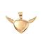 316 Surgical Stainless Steel Pendants, Heart, Vacuum Plating, Real 18K Gold Plated, 20.5x39.5x6mm, Hole: 7.5x6.5mm