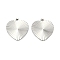 304 Stainless Steel Pendants, with Ray, Stainless Steel Color, Heart, 15.5x15x1.5mm, Hole: 1.2mm