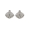 Ocean Theme 304 Stainless Steel Pendants, Anti-Tarnish, Shell Shape, 12.5x12.5x3mm, Hole: 1.2mm