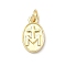 Brass Charms, Oval, Long-Lasting Plated, Cadmium Free & Lead Free, 
Real 18K Gold Plated, Virgin Mary Medallion, 13.5x8x2mm, Jump Ring: 5x1mm, Inner Diameter: 3mm
