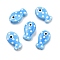 Handmade Porcelain Beads, Fish, Famille Rose Porcelain, Sky Blue, 19x11~12x7.5~8mm, Hole: 2mm