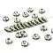 Brass Grade A Rhinestone Spacer Beads, Straight Flange, Rondelle, Silver, Peridot, 8x3.8mm, Hole: 1.5mm