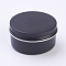 Round Aluminium Tin Cans, Aluminium Jar, Storage Containers for Cosmetic, Candles, Candies, with Screw Top Lid, Gunmetal, 7.1x3.5cm, Capacity: 80ml