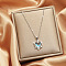 Alloy Crystal AB Rhinestone Pendant Necklaces for Women, Platinum, Heart, 17.72 inch(45cm)