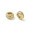 Brass Micro Pave Clear Cubic Zirconia European Beads, Large Hole Beads, Rondelle, Lead Free & Cadmium Free, Long-Lasting Plated, Rack Plating, Real 18K Gold Plated, 10x5mm, Hole: 4.9mm