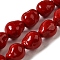 Electroplated Glass Imitation Pearl Beads Strands, Nuggets, Dark Red, 14~16x12~13mm, Hole: 1.2mm, about 27pcs/strand, 15.75''(40cm)