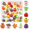 36Pcs 9 Styles Resin Vegetable Figurines Ornament, for Home Desktop Decoration, Mixed Shapes, Mixed Color, 13.5~15.5x14.5~16.5x7.5~15.5mm, 4pcs/style
