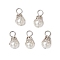 Round Imitation Pearl Acrylic  Pendants, with Iron Findings, Platinum, 16.5x8.5mm, Hole: 3.5mm
