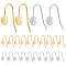 24Pcs 2 Colors 304 Stainless Steel Earring Hooks, Flat Round, Mixed Color, 20.5x6x13.5mm, Hole: 1.2mm, Pin: 0.8mm, 12pcs/color