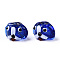 Handmade Gold Sand Lampwork Beads, Dog, Blue, 11~12x15~17.5x14~15.5mm, Hole: 1.6~1.8mm