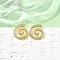 Vortex Spiral Brass Micro Pave Clear Cubic Zirconia Stud Earrings, Rack Plating, Lead Free & Cadmium Free, Long-Lasting Plated, Real 18K Gold Plated, 18x16.5mm
