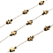Handmade 304 Stainless Steel Non-magnetic Hematite Beaded Star Link Chains, Soldered, with 316 Stainless Steel Cable Chains & Spool, Ion Plating(IP), Real 18K Gold Plated, Beads: 8x6x2mm