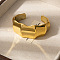 Sculptural Plastic Cuff Bangles for Women, Golden, Inner Diameter: 2.56 inch(6.5cm)