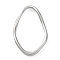 304 Stainless Steel Linking Rings, Textured Oval, Stainless Steel Color, 45.5x28.5x5mm