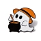 Halloween Themed Enamel Pins, Alloy Lapel Pin Backs for Backpack Clothes, Ghost with Witch Cauldron Kettle, Wheat, 26.5x29mm