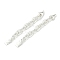 Brass Ends with Chains, Rectangle, 925 Sterling Silver Plated, 78mm, Hole: 1.5mm