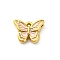 304 Stainless Steel Enamel Pendants, Ion Plating(IP), Real 18K Gold Plated, Butterfly, Pink, 8.5x11x3mm, Hole: 0.8mm