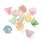 Transparent Glass Beads Caps, with Glitter Powder, Mixed Color, 12x8mm, Hole: 1.4mm, 1250pcs/1000g
