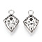 Brass Pendants, Cadmium Free & Nickel Free & Lead Free, Real Platinum Plated, 25.5x16.5x8mm, Hole: 4mm