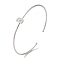 Rack Plating Brass Micro Pave Clear Cubic Zirconia Letter Open Cuff Bangles, Torque Bangles for Women, Platinum, Lead Free & Cadmium Free, Letter B, Inner Diameter: 1-7/8x2-1/4 inch(4.8x5.8cm)