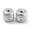 Brass Textured Beads, Square, Real Platinum Plated, 9.5x9.5x9.5mm, Hole: 2.5mm