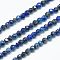 Natural Lapis Lazuli Beads Strands, Faceted, Round, Midnight Blue, 2mm, Hole: 0.5mm; about 185~200pcs/strands, 36~37cm