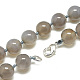 Natürliche graue Achat Perlenketten NJEW-S405-17-2