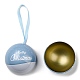 ブリキの丸いボールキャンディー収納記念品ボックス  クリスマスメタルハンギングボールギフトケース  城  16x6.8cm CON-Q041-01C-3