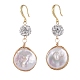Natural Baroque Pearl Keshi Pearl Dangle Earrings EJEW-JE03907-01-1